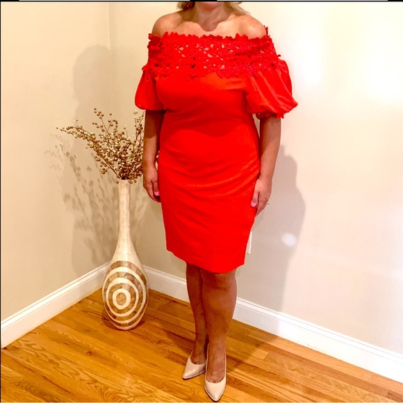 Hot Red Dress - worn once! 🔥 Still in excellent condition!! Classy!! XL 14/16 - Picture 1 of 13